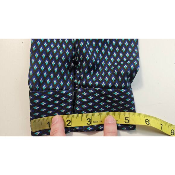 Zara basic sz S geometric blue slouchy LOW rise baloon pants EUC fun comfort - Picture 9 of 11